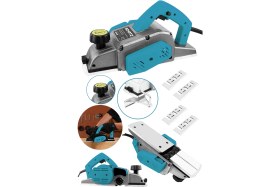 Resim Schatz 800W Sjs Metal Şanzıman Bakır Sargı Motor Çift Bıçaklı Planya Rende Makinesi Mavi + 4 Uç 