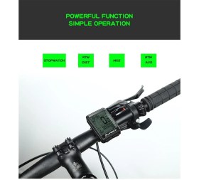 Resim Inbike Kablosuz Bisiklet Km Hız Göstergesi Sayacı Su Geçirmez LCD Çift Renk Ekranlı LED Kilometre Saati 