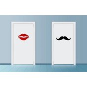 Resim Wc Kapısı Man ve Women Sıtıcker Kadın Erkek -Bay Büyük Sticker Tuvalet 