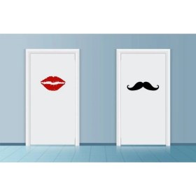 Resim Wc Kapısı Man ve Women Sıtıcker Kadın Erkek -Bay Büyük Sticker Tuvalet 