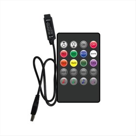 Resim Bueattuh 5V Müzik Rgb Kontrolör USB Kontrolü 20KEY Rgb Denetleyicisi Ir Kablosuz Müzik Senkronizasyonu LED Işık Şeritleri Için Işık Dimmer (Yurt Dışından) 