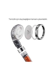 Resim Arıtmalı Tasarruflu Duş Başlığı - 3 Fonksiyonlu Püskürtme Modları,%200'e Kadar Artan Su Basıncı Ve%35'e Varan Su Tasarrufu, Kireç Ve Klor Azaltıcı Özellikli Siyah 