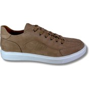 Resim Dropland 8790 Kum Beji Nubuk Deri Beyaz Tabanlı Bağcıklı Erkek Günlük Ayakkabı 41 Kum Beji 