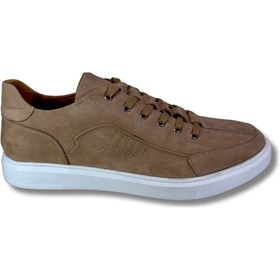 Resim Dropland 8790 Kum Beji Nubuk Deri Beyaz Tabanlı Bağcıklı Erkek Günlük Ayakkabı 41 Kum Beji 