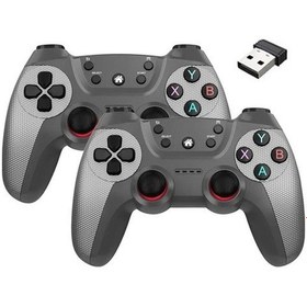 Resim Createtech Gri Kablosuz Çiftler Oyun Denetleyicisi, Linux/android İçin Oyun Kutusu, 2.4g Gamepad Joystick 