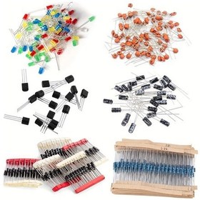 Resim Wangxi 1400 Parça Elektronik Komponent Seti Direnç Kondansatör Transistör Diyot Arduino Dıy 