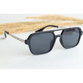 Resim LOOKUP NEW Olivia Kare Dikdörtgen Gümüş Metal Sap Unisex Siyah Mat Çerçeve Uv400 Cam Güneş Gözlüğü 