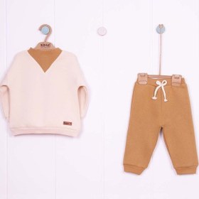 Resim Hardal Kaşkorse Detaylı Armalı 3 İplik İkili Bebe Takım Hardal 