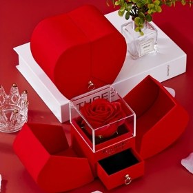 Resim Gateesat Romantik Sonsuz Çiçek Kutusu Kırmızı Gül Hediyelik Kutu Sevgiliye Yılbaşı Düğün Anneler Günü 