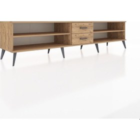 Resim Hyperion Tv Ünitesi 2 Raflı 2 Çekmeceli 220x44x51 Çam-çam Atlas Çam/atlas Çam - Atlas Çam 