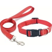 Resim Fochsia Kırmızı M, 2'li Set Yansımalı Köpek Tasması Ve Tasma Kayışı, Ayarlanabilir Naylon Eğitim Seti Kırmızı 