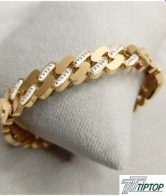 Resim Sıra Taşlı Gold Renk Kelepçe Bileklik Gold 