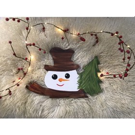 Resim Kardan Adam Ahşap Supla - Amerikan Servis - Tabak Altı Çok Renkli 