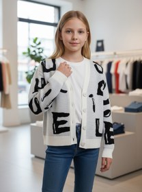 Resim Minimoda Kids Kız Çocuk Harf Desenli Triko Hırka 