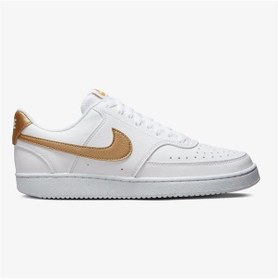 Resim Nike Court Vision Lo Nn Kadın Sneaker Ayakkabı Beyaz Altın Beyaz Altın 