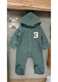 Resim Kapüşonlu Kışlık Bebek Tulum Kahverengi 