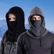 Resim 1 adet Kış Anime Temalı Balaclava Kapüşonlu Atkı Kadınlar için - Eşofman, Hafif, Örgü Polyester Polar Astarlı, Entegre Boyun Isıtıcı ve Yüz Maskesi, Bağcıklı Kapatma, Makinede Yıkanabilir, Açık Hava Aktiviteleri, Noel Sezonu için İdeal 