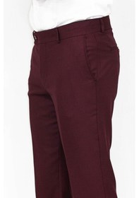 Resim Wessi Slim Fit Desensiz Kumaş Bordo Erkek Pantolon Bordo 
