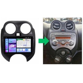 Resim Nissan Micra Android Gps Carplay 8+256 Gb Kamera + Çerçeve 2011-2013 Yazılımsal 9" 