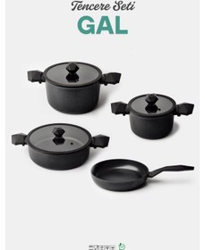 Resim Gal 7 Parça Tencere Seti Siyah 