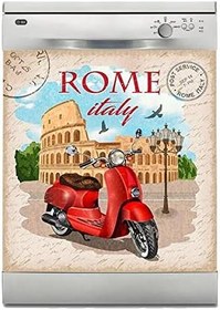 Resim Bulaşık Makinesi Sticker Kaplama Beyaz Eşya Kaplama Rome İtaly 