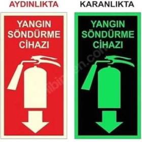 Resim Yıldırım 5 Adet Fosforlu Yangın Tüpü Söndürme Cihazı Levhası 