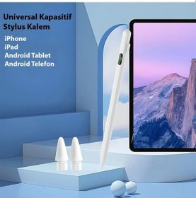 Resim Ally K-2268 Dijital Göstergeli Universal Kapasitif Stylus Apple Uyumlu iPad Tablet Dokunmatik Kalem- 5775 