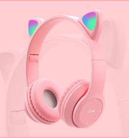 Resim Favors Kedi Kulağı Bluetooth Kablosuz Kulaklık Rengarenk Işıklı Rgb 