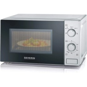 Resim Severin Severın Mw 7896 2'si 1 Arada Mikrodalga Fırın (700W, Izgara Fonksiyonlu, Izgara Rafı ve Döner Tabla Dahil (Ø 24,5cm)) Paslanmaz Çelik/siyah 