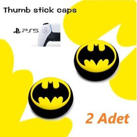 Resim Ps5 Dualsense 2 Adet Batman Kabartma Desenli Analog Başlığı 