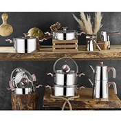 Resim Aryıldız King İdeal 20 Parça Cam Kapak Çelik Çeyiz Seti - Rose Gold 