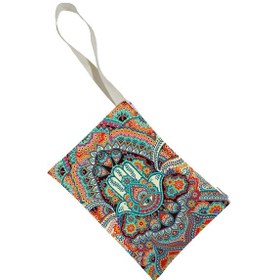 Resim Unisex Mandala Desenli Portföy Clutch Çanta Çok Renkli 
