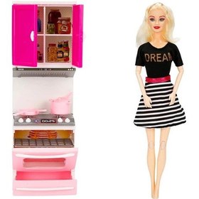 Resim Alisha Mutfak Seti 37096 Sarışın Alisha Siyah Elbise Fırın 