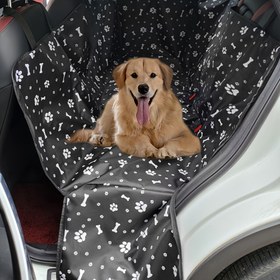 Resim Arka Koltuk İçin Çiftli Araba Evcil Hayvan Matı, Dökülme Önleyici Köpek Araç Koltuğu Örtüsü - Oxford Kumaş 