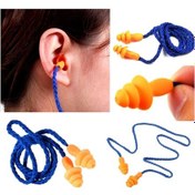 Resim İpli Turuncu Kulak İçi Tıkaç Su Ve Ses Yıkanabilir - Kordonlu Kulak Tıkacı Turuncu - Sarı 