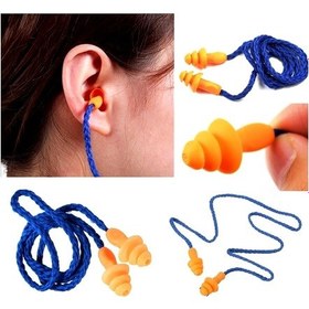 Resim İpli Turuncu Kulak İçi Tıkaç Su Ve Ses Yıkanabilir - Kordonlu Kulak Tıkacı Turuncu - Sarı 