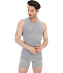 Resim Çift Kaplan Erkek Ribana Kolsuz Spor Gri Atlet 920 