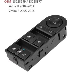 Resim DELCO OPEL ASTRA H SOL DÖRTLÜ CAM ANAHTARI DÜĞMESİ 2004--2010 