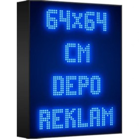 Resim Depo Tabela Reklam Mavi Kayan Yazı LED Tabela 64 x 64 cm Tek Taraflı Depo Reklam Tabela 