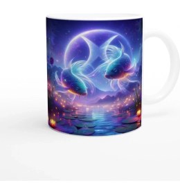 Resim Balık Burcu Baskılı Kahve Kupası - Ay Işığında Zodyak Bahçesi Vs4 