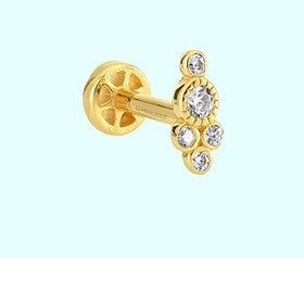 Resim Altın Beştaş Tragus Piercing 14 Ayar Altın 
