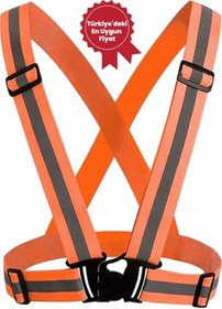 Resim Yüksek Görünümlü Reflektörlü Pratik Şerit Ikaz Yeleği ( Esnek ) 