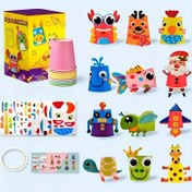 Resim 3-6 Yaş Çocuklar İçin 12 Parça Hayvan El Sanatları DIY Kiti - Sticker'lı Eğitici Sanat & El Sanatları Seti, Erkek & Kız Çocukları İçin Mükemmel Hediye, İnce Motor Becerilerini Geliştirir 