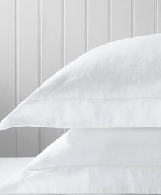 Resim Velvet Touch Pamuklu Oxford Tekli Yastık Kılıfı - Beyaz / Standart 50 × 75 cm 