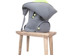 Resim Morikukko Gri/neon Sarı Çocuk Kapüşonlu Sırt Çantası 