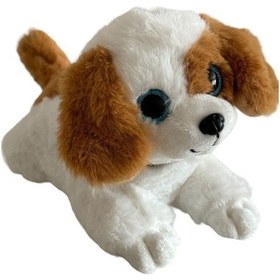 Resim Havlayan Sevimli Peluş Köpek 25 Cm Yatan Köpek Peluş 