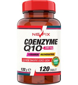 Resim 120 Tablet Coenzyme Q10 200 Mg Koenzim Karamuk Üzüm Çekirdeği Zerdeçal Resveratrol Vitamin C 