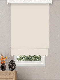 Resim Ithal Kalın Kumaş Krem Güneşlik Stor Perde Etek Dilimli Alüminyum Kasa Krem 10 x 100 