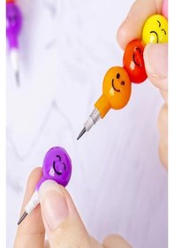 Resim Emoji Kurşun Kalem Yumurtlayan 4 Adet Eğlenceli Gülen Yüzlü Kurşun Kalem Hediyelik Kurşun Kalem Çok Renkli 