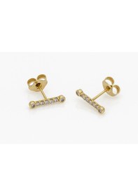 Resim 14k Gold Plated Pretzel Stud Küpe Gold 